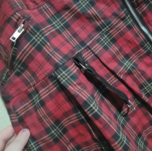 XXL red plaid killstar skirt - Picture 5 of 6